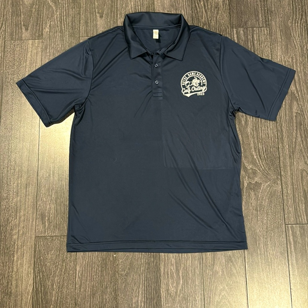 Team 365 Navy Notre Dame Golf Polo. Size Large